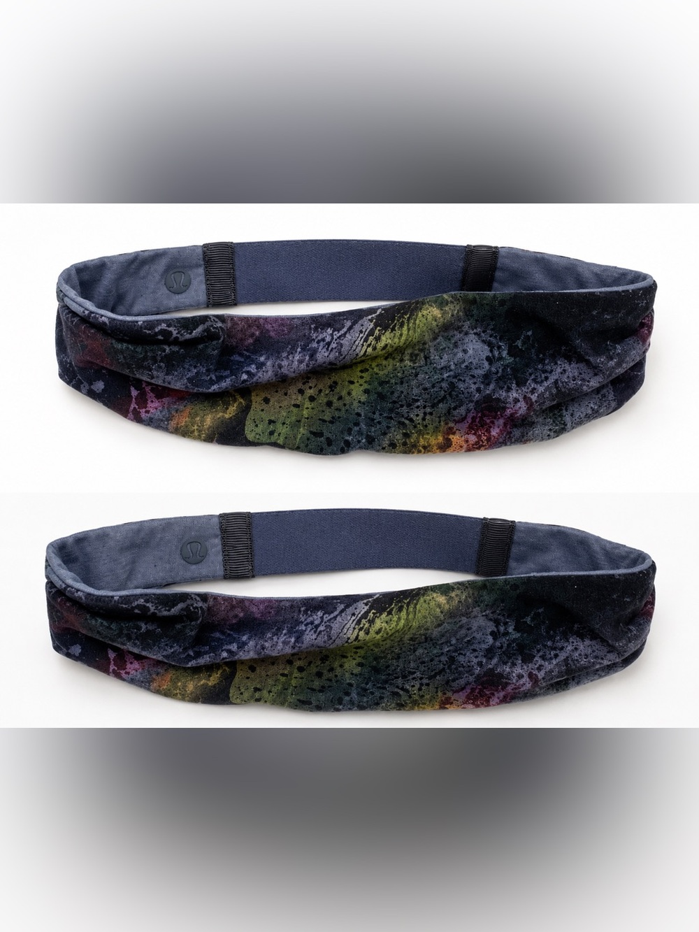 Lululemon Wide Twist Headband Multicolor Print Yoga Running EUC - Picture 1 of 5
